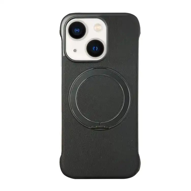 Frameless Leather-Skin PC MagSafe Holder Phone Case