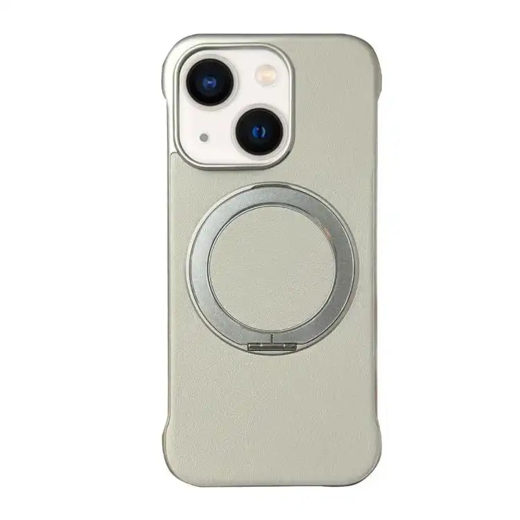 Frameless Leather-Skin PC MagSafe Holder Phone Case