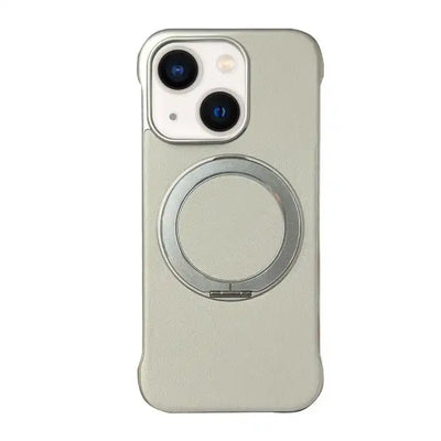 Frameless Leather-Skin PC MagSafe Holder Phone Case