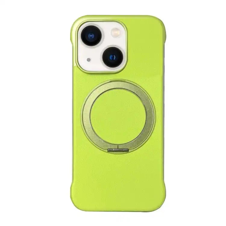 Frameless Leather-Skin PC MagSafe Holder Phone Case