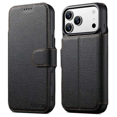 Suteni Q05 -in-1 Multi-function MagSafe Wallet Big Litchi Leather Phone Case MyMobile