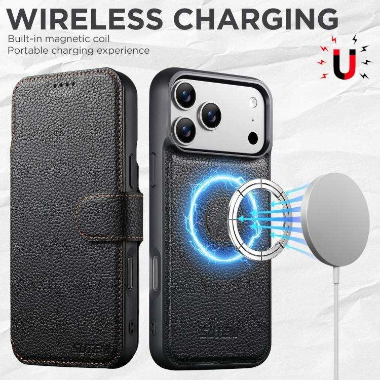 Suteni Q05 -in-1 Multi-function MagSafe Wallet Big Litchi Leather Phone Case MyMobile