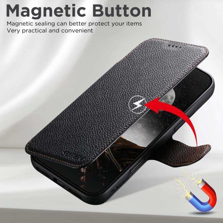 Suteni Q05 -in-1 Multi-function MagSafe Wallet Big Litchi Leather Phone Case MyMobile
