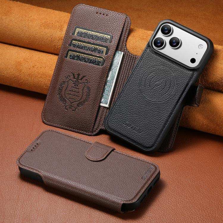 Suteni Q05 -in-1 Multi-function MagSafe Wallet Big Litchi Leather Phone Case MyMobile