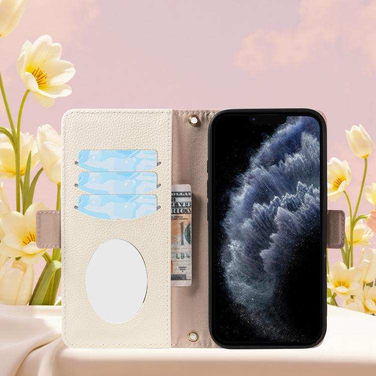 Litchi Texture Wallet Mirror Leather Phone Case