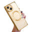 Right Angle Square Electroplated CD Pattern TPU MagSafe Phone Case