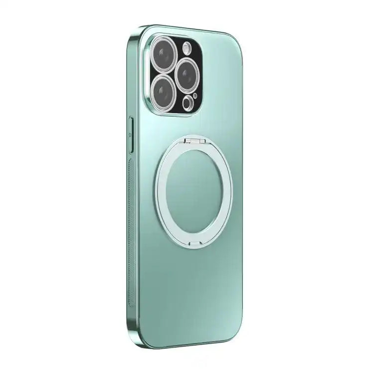 360 Degree Rotating Holder MagSafe Electroplated Phone Case with Lens Cover