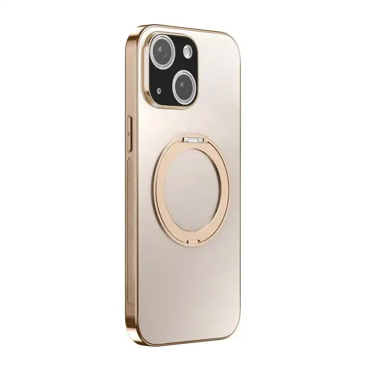 360 Degree Rotating Holder MagSafe Electroplated Phone Case with Lens Cover