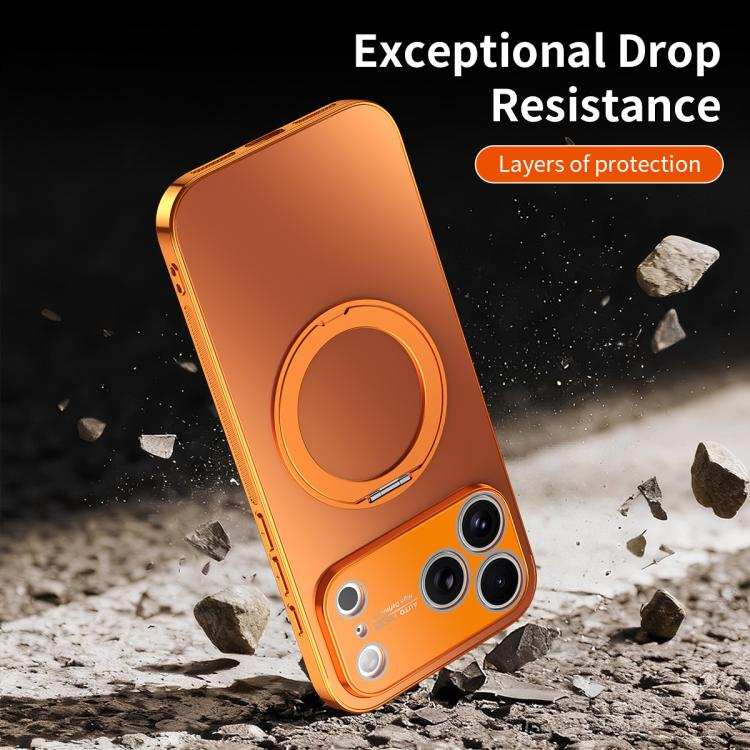 360 Degree Rotating Holder MagSafe Electroplated Phone Case with Lens Cover