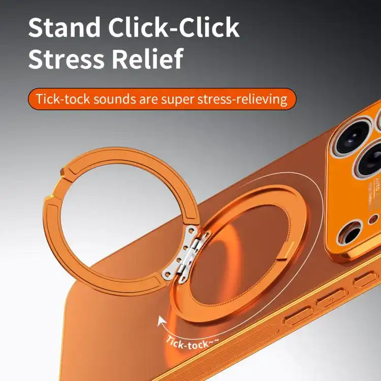 360 Degree Rotating Holder MagSafe Electroplated Phone Case with Lens Cover