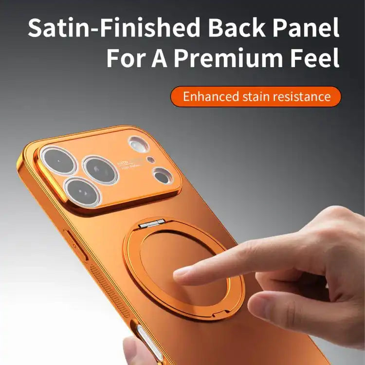 360 Degree Rotating Holder MagSafe Electroplated Phone Case with Lens Cover