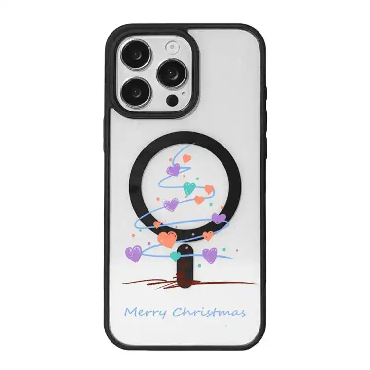 Christmas Series Strong Magnetic Painted Black Edge Phone Case