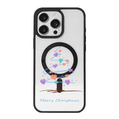 Christmas Series Strong Magnetic Painted Black Edge Phone Case