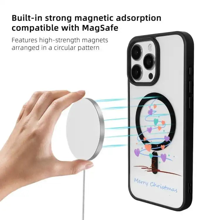 Christmas Series Strong Magnetic Painted Black Edge Phone Case