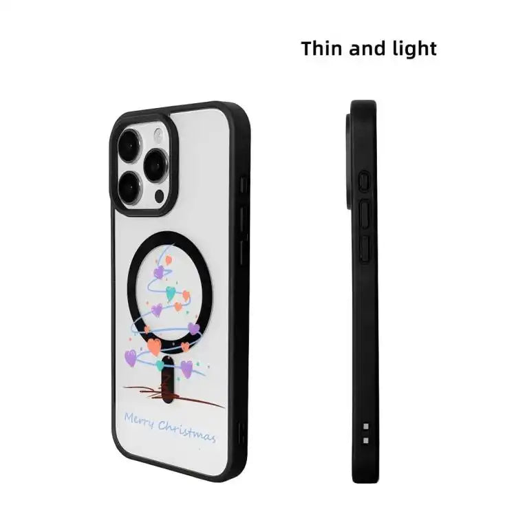 Christmas Series Strong Magnetic Painted Black Edge Phone Case