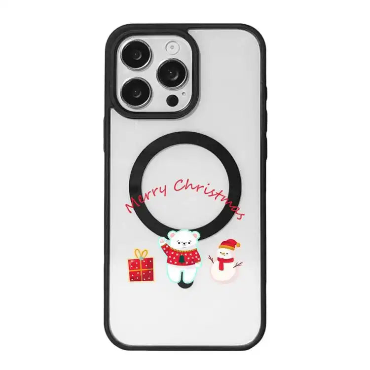 Christmas Series Strong Magnetic Painted Black Edge Phone Case