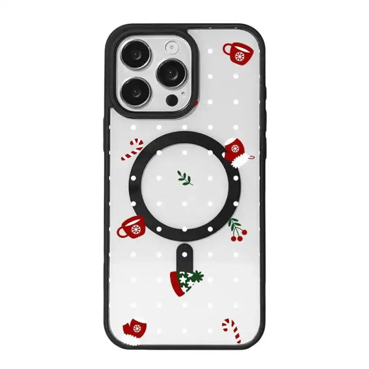 Christmas Series Strong Magnetic Painted Black Edge Phone Case