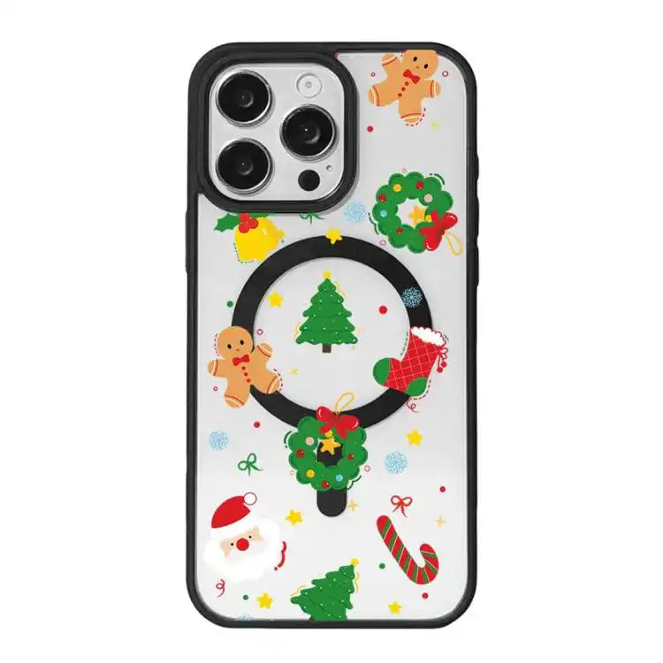 Christmas Series Strong Magnetic Painted Black Edge Phone Case