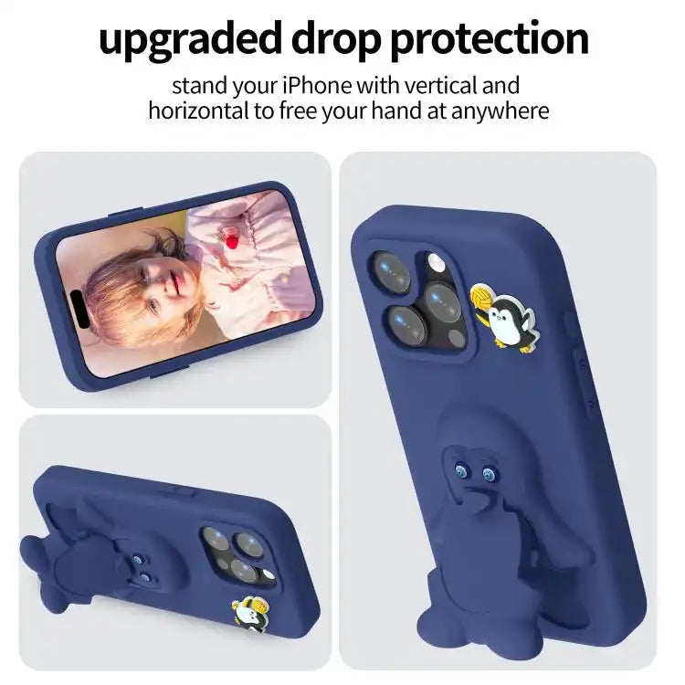 Penguin Baby EVA Shockproof Phone Case with Holder