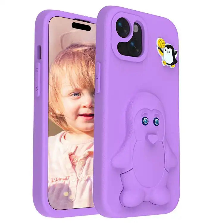 Penguin Baby EVA Shockproof Phone Case with Holder