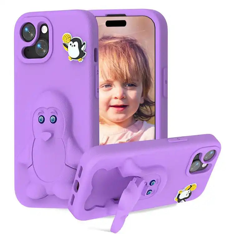 Penguin Baby EVA Shockproof Phone Case with Holder