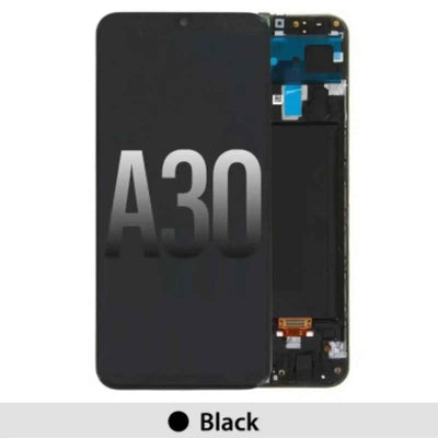 Samsung Galaxy A30 A305F REFURB OLED Screen Replacement Digitizer with Frame-Black