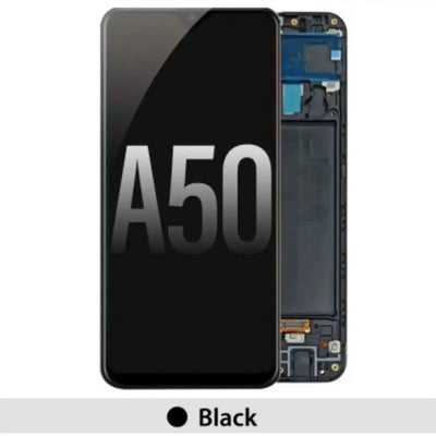 Samsung Galaxy A50 A505F REFURB OLED Screen Replacement Digitizer with Frame-Black