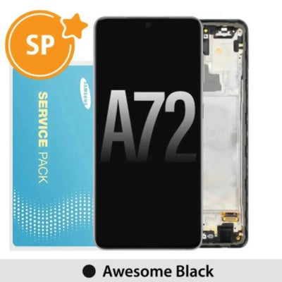 Samsung Galaxy A72 A725 A726 OLED Screen Replacement Digitizer GH82-25541A25542A (Service Pack)-Awesome Black