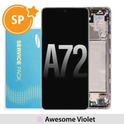 Samsung Galaxy A72 A725 A726 OLED Screen Replacement Digitizer GH82-25541C25542C (Service Pack)-Awesome Violet