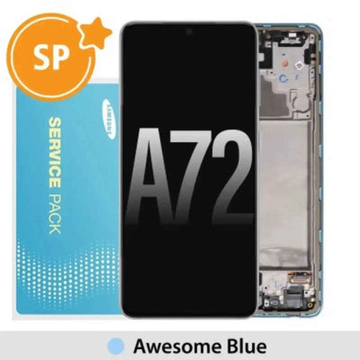 Samsung Galaxy A72 A725 A726 OLED Screen ReplacementDigitizer GH82-25541B25542B (Service Pack)-Awesome Blue