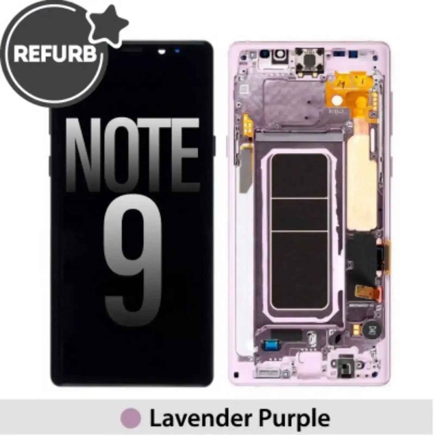 Samsung Galaxy Note 9 N960F REFURB OLED Screen Replacement Digitizer with Frame-Lavender Purple GREENCELL