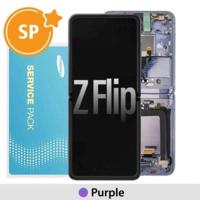 Samsung Galaxy Z Flip Screen Digitizer Without Battery GH82- 22215B (Service Pack)-Purple