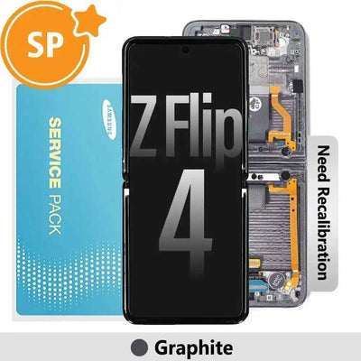 Samsung Galaxy Z Flip4 F721B Screen Replacement with Frame GH82-29440A (Service Pack)-Graphite