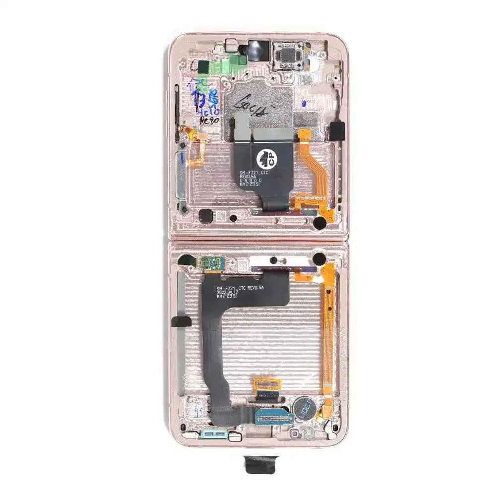 Samsung Galaxy Z Flip4 F721B Screen Replacement with Frame GH82-29440C / GH82-30238C (Service Pack)-Pink Gold