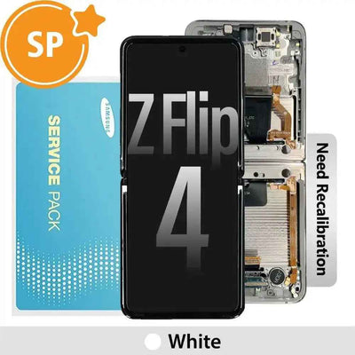 Samsung Galaxy Z Flip4 F721B Screen Replacement with Frame GH82-30238F (Service Pack)-White