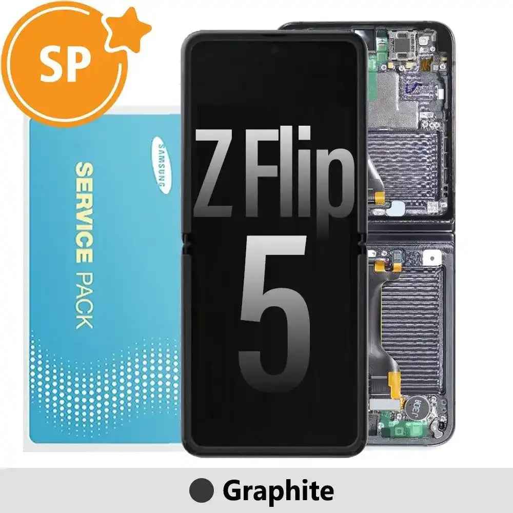 Samsung Galaxy Z Flip5 F731B OLED Screen Replacement with Frame GH82-31827A (Service Pack)-Graphite