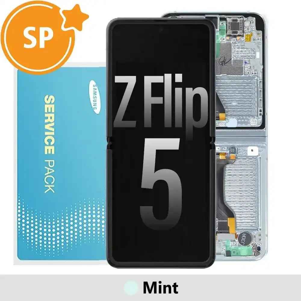 Samsung Galaxy Z Flip5 F731B OLED Screen Replacement with Frame GH82-31827D (Service Pack)-Mint