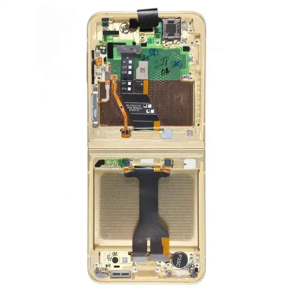 Samsung Galaxy Z Flip6 F741B OLED Screen Replacement with Frame GH82-35014B (Service Pack)-Yellow