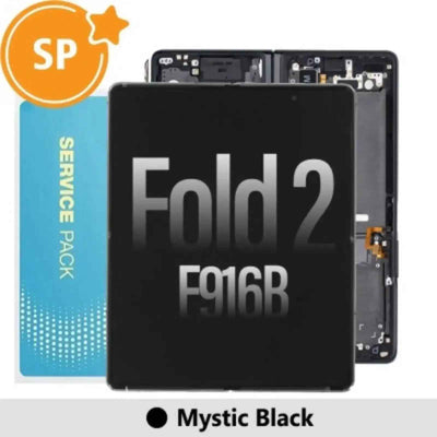 Samsung Galaxy Z Fold2 5G F916B Screen Digitizer Without Battery GH82-24296C GH82-23968A (Service Pack)-Mystic Black (Black Hinge)