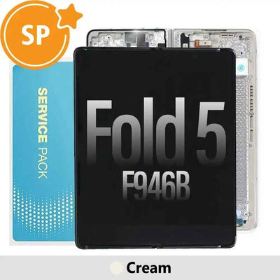 Samsung Galaxy Z Fold5 F946B OLED Screen Replacement with Frame GH82-34738B (Service Pack)-Cream