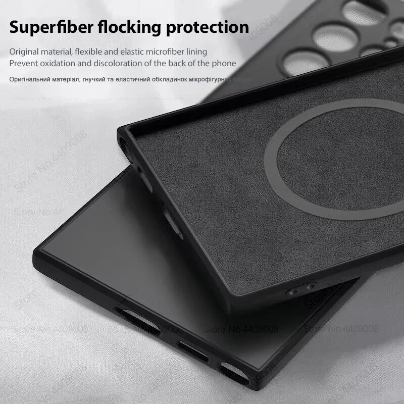 Luxury Liquid Silicone For Magsafe Case For Samsung Galaxy S24 / S24 Ultra Cases Wireless Charging ShockProof Cover