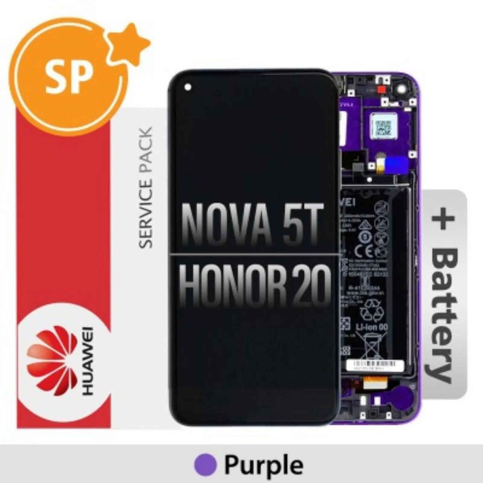 (Service Pack) LCD Screen Repair for Huawei Honor 20 nova 5T 02353EBH -Purple SP - Service Pack OEM