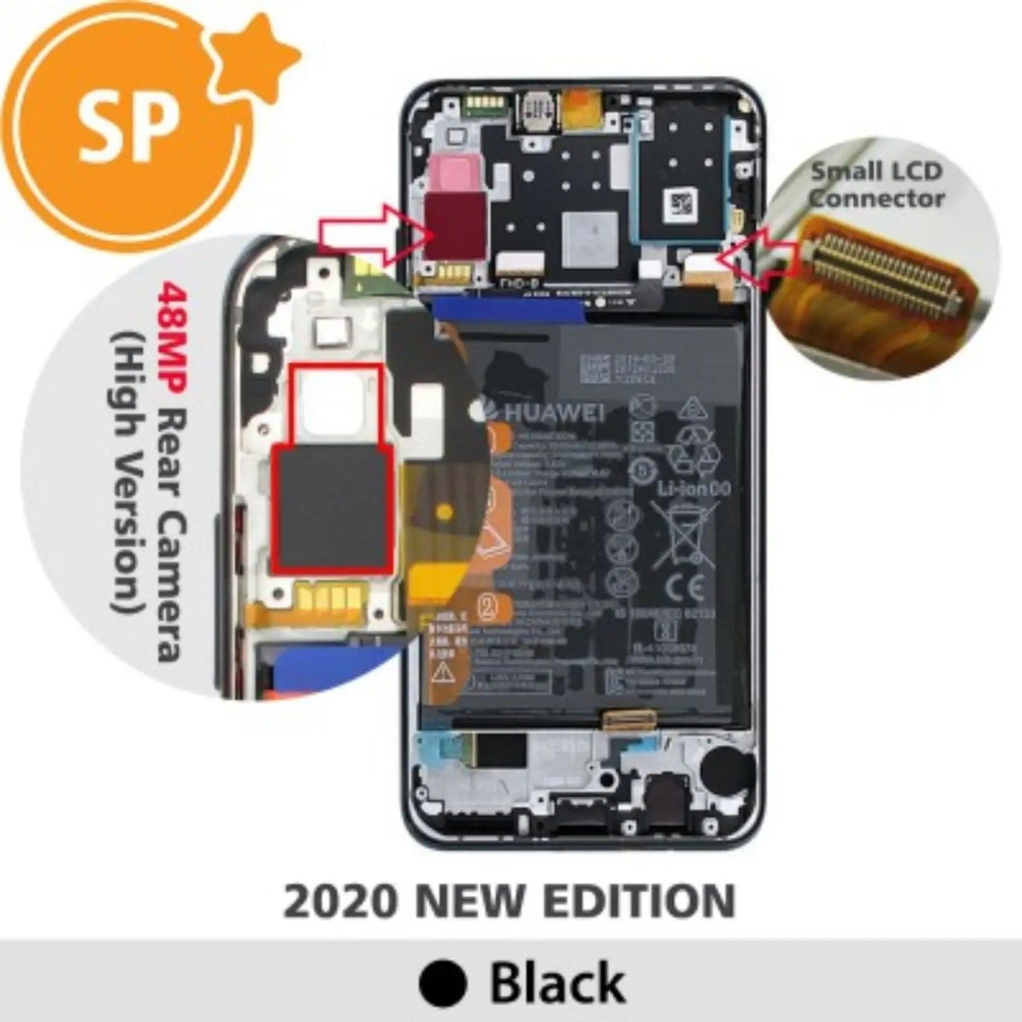 (Service Pack) LCD Screen Repair for Huawei P30 Lite New Edition 2020 02353FPX -Black- This is 2020 new edition, not 2019 edition, please read carefully before purchase SP - Service Pack OEM