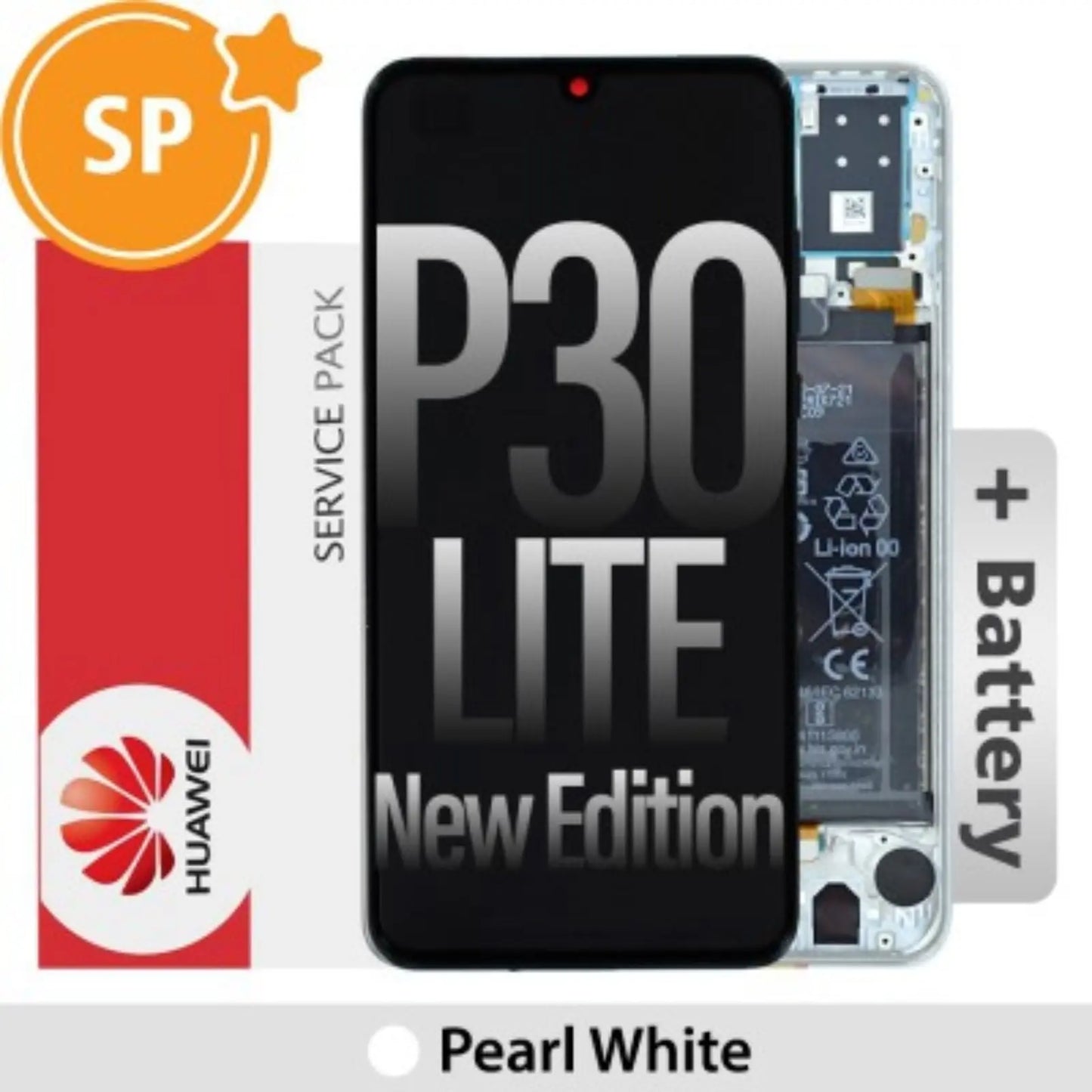 (Service Pack) LCD Screen Repair for Huawei P30 Lite New Edition 2020 02353FQB -Pearl White-This is 2020 new edition, not 2019 edition, please read carefully before purchase SP - Service Pack OEM