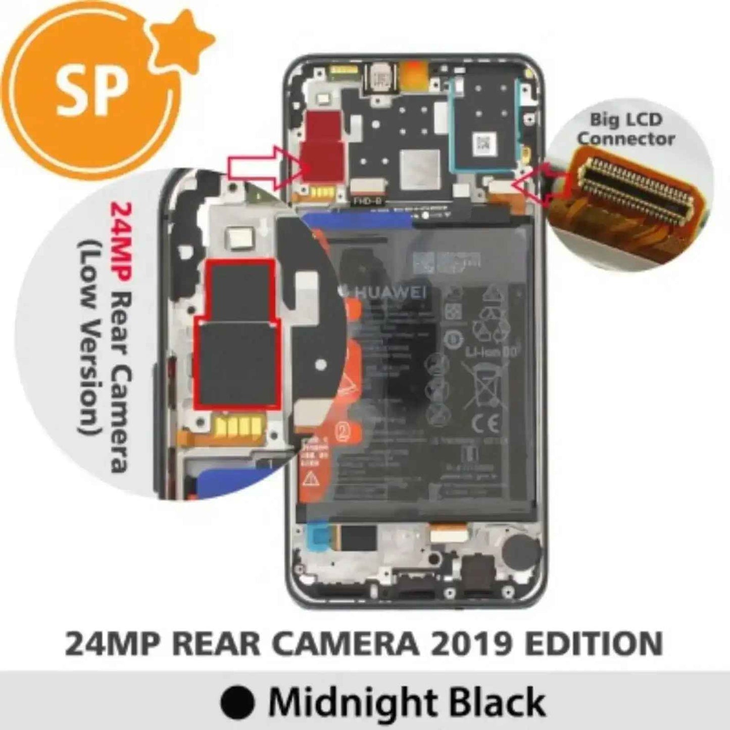 (Service Pack) LCD Screen Repair for Huawei P30 lite (24MP Rear Camera 2019 Edition) 02352PJM -Midnight Black-Australian (Service Pack) LCD Screen Repair for Huawei sell this version at local