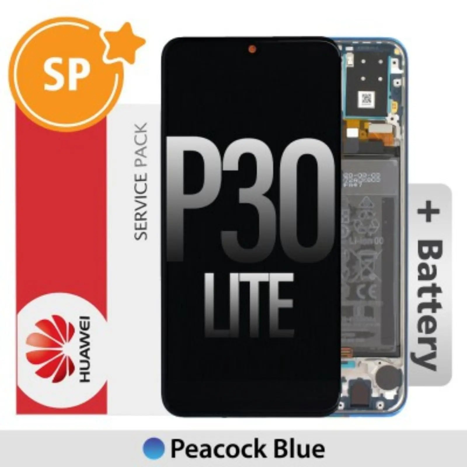 (Service Pack) LCD Screen Repair for Huawei P30 lite (48MP Rear Camera 2019 Edition) 02352RQA -Peacock Blue SP - Service Pack OEM