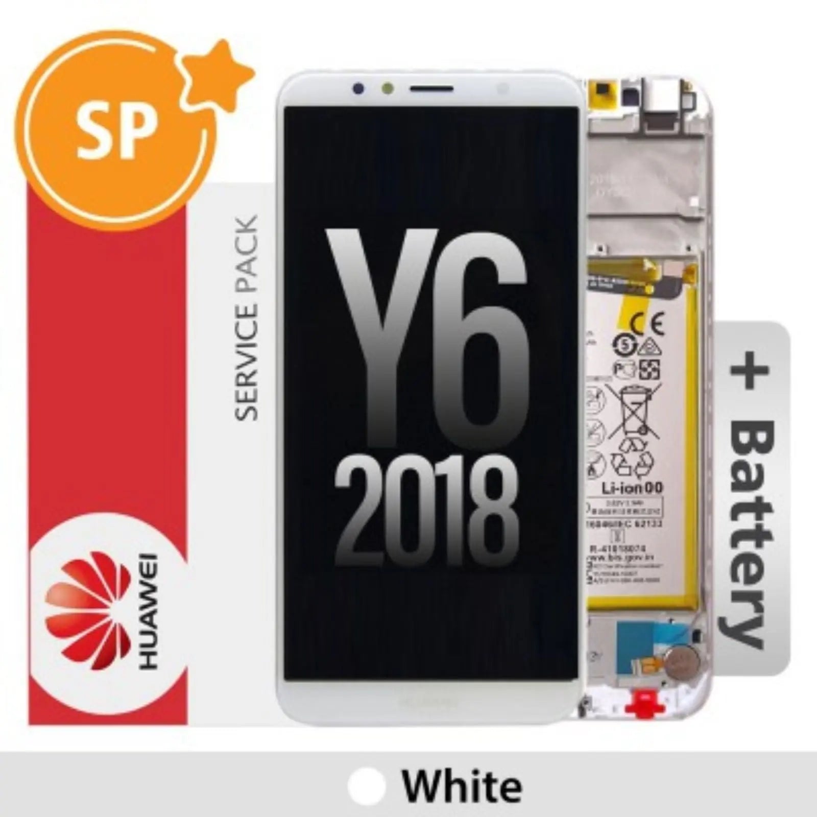 (Service Pack) LCD Screen Repair for Huawei Y6 (2018) 02351WLK -White SP - Service Pack OEM