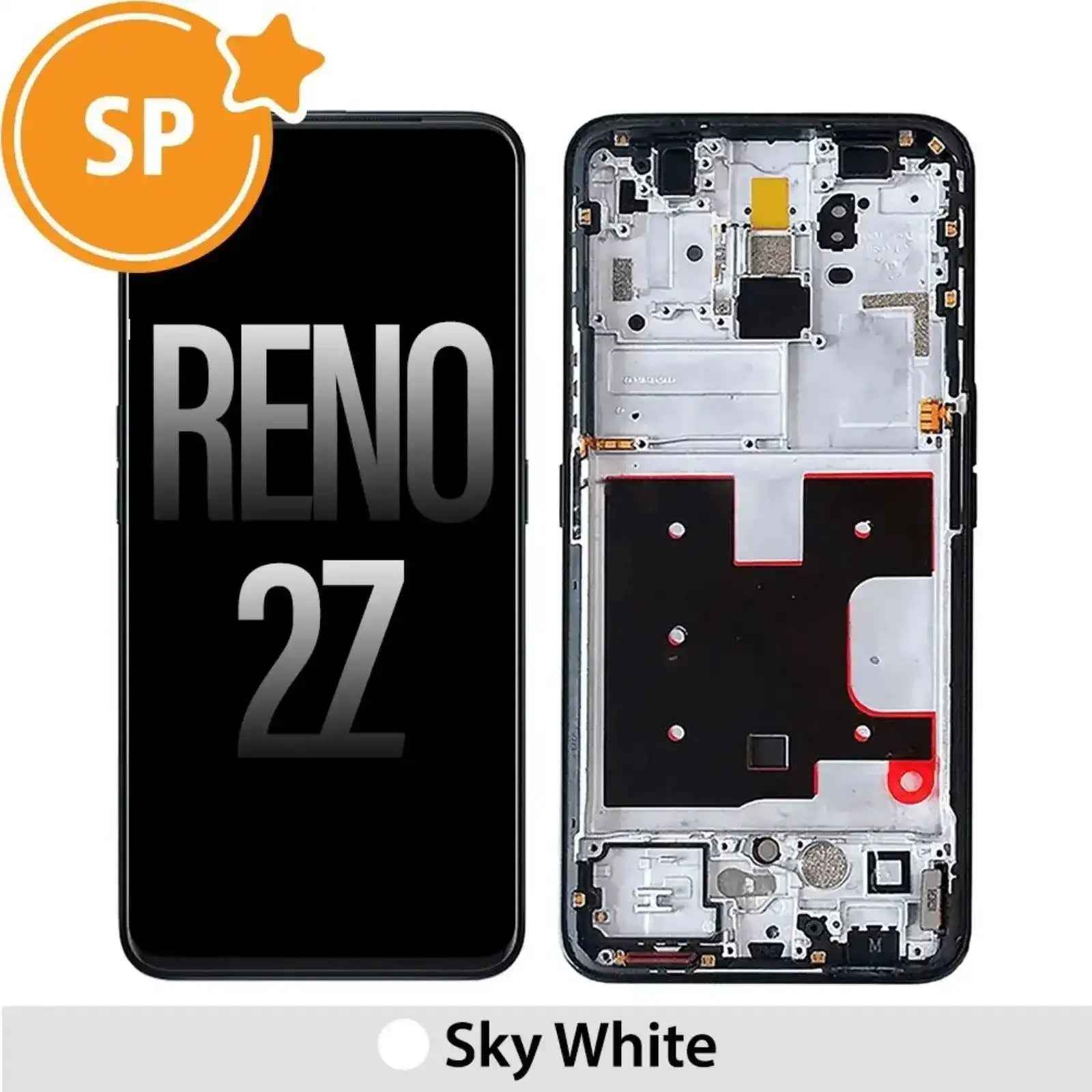 (Service Pack) LCD Screen Repair for OPPO Reno2 Z 4902825 with Frame -Sky White