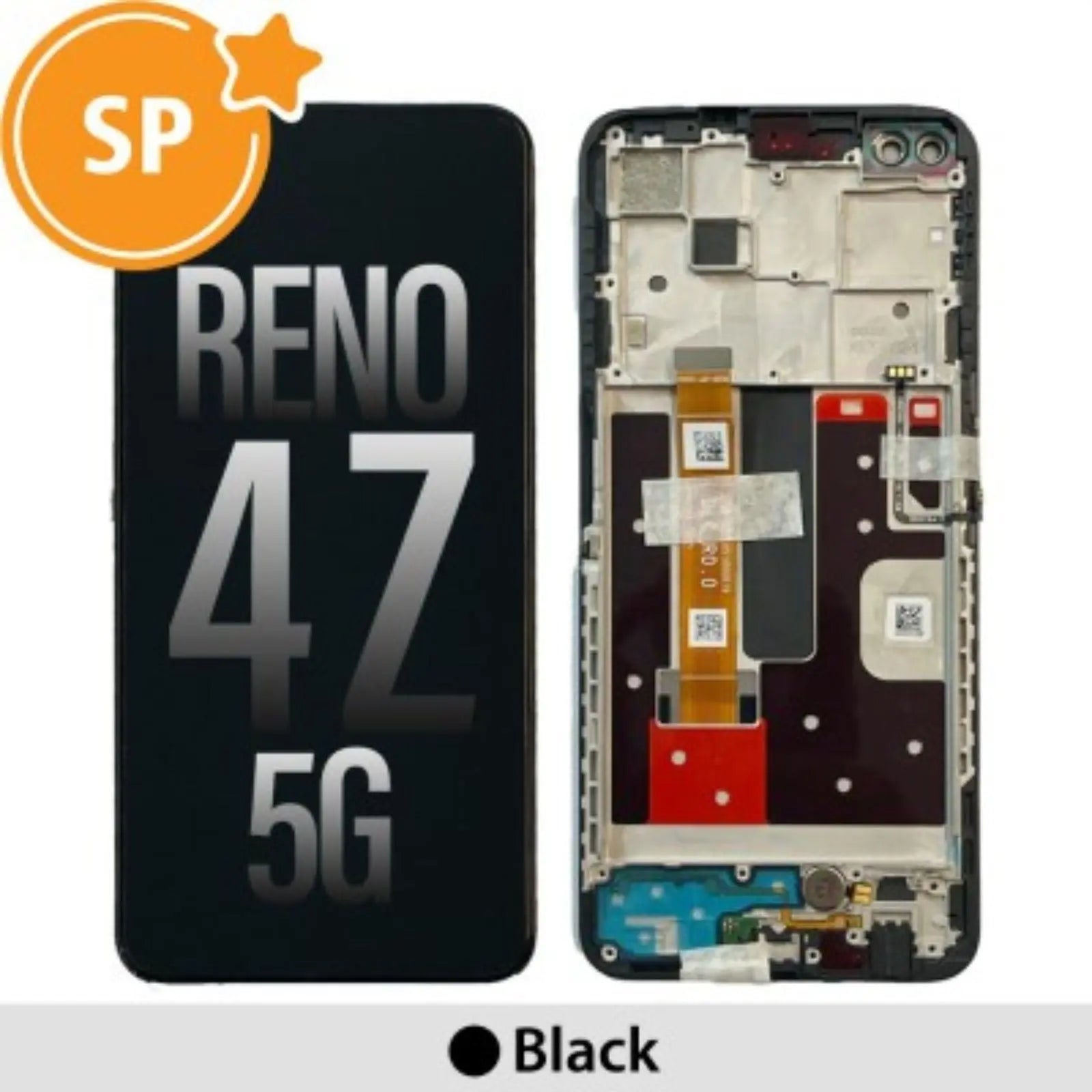 (Service Pack) LCD Screen Repair for OPPO Reno4 Z 5G 4904261 with Frame - Black - MyMobile