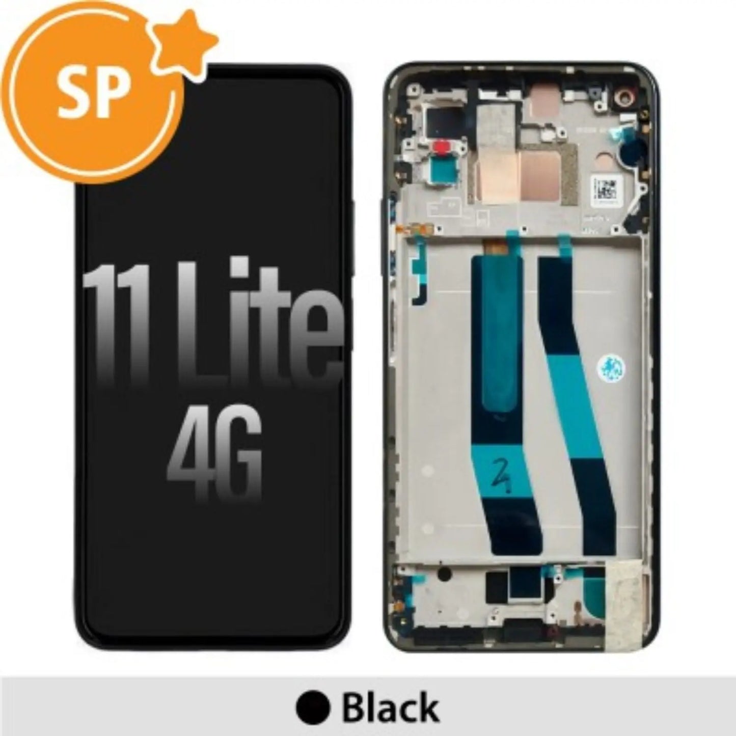 (Service Pack) LCD Screen Repair for Xiaomi Mi 11 Lite 4G 56000B0K9A00 with Frame -Black SP - Service Pack OEM